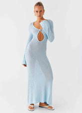Seascape Chochet Maxi Dress - Blue
